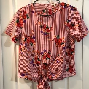 Floral Red Top